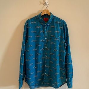 Supreme “Hate” Button Up Shirt